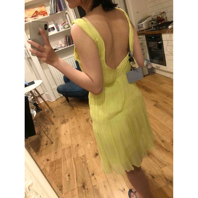 Pre-owned Vera Wang Yellow Silk Dress