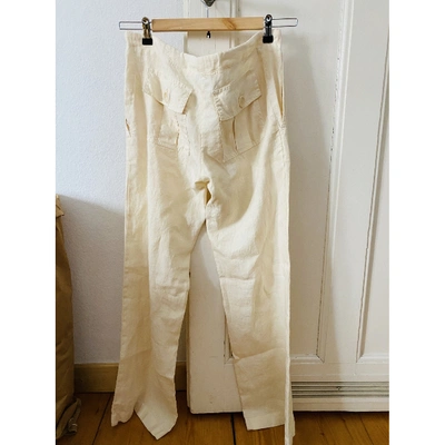 Pre-owned Patrizia Pepe Linen Large Pants In Beige