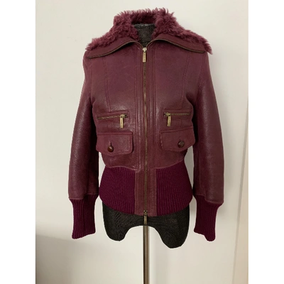 Pre-owned Burberry Shearling Leather Jacket