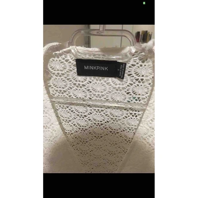 Pre-owned Minkpink White Cotton Top