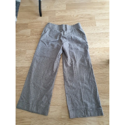 Pre-owned Carolina Herrera Wool Large Pants In Brown