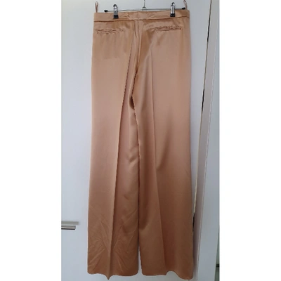 GUCCI Pre-owned Silk Trousers In Gold