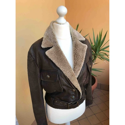 Pre-owned Sylvie Schimmel Leather Short Vest In Brown