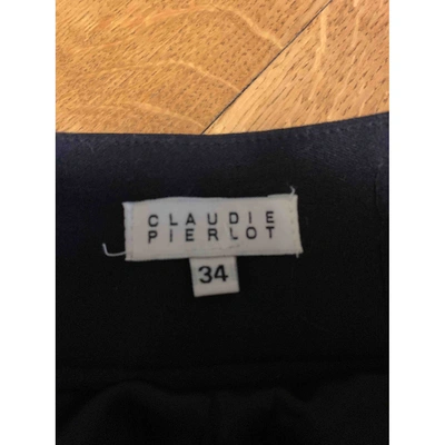 Pre-owned Claudie Pierlot Wool Trousers In Black