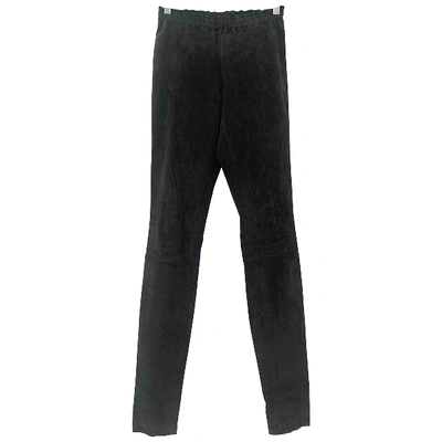 Pre-owned Stouls Grey Leather Trousers