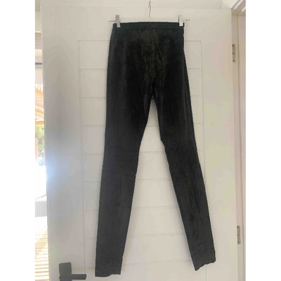 Pre-owned Stouls Grey Leather Trousers