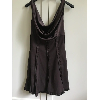 GIO' GUERRERI Pre-owned Silk Mini Dress In Brown