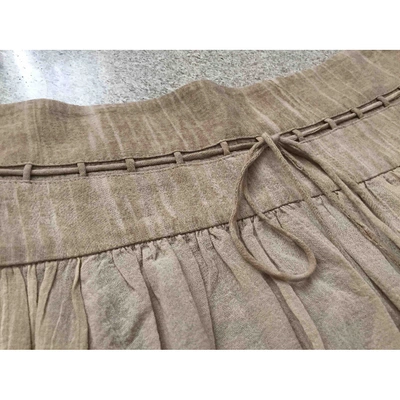 Pre-owned Theory Mid-length Skirt In Beige