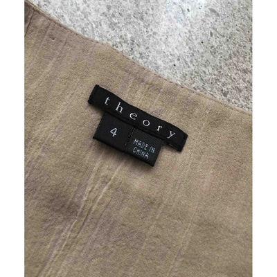 Pre-owned Theory Mid-length Skirt In Beige