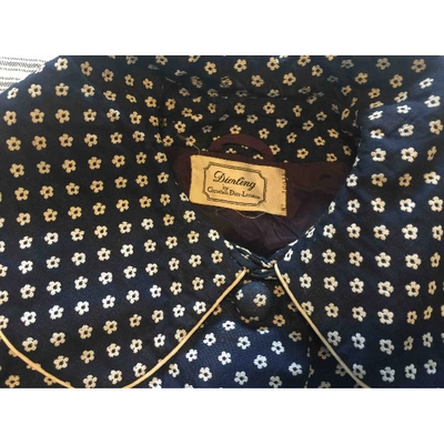 Pre-owned Dior Silk Skirt Suit In Navy