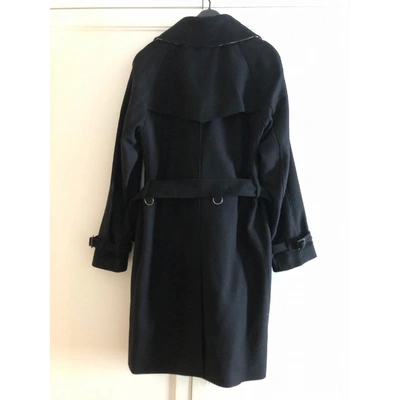 Pre-owned Burberry Black Wool Trench Coat