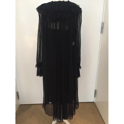 Pre-owned Philosophy Di Lorenzo Serafini Lace Mid-length Dress In Black