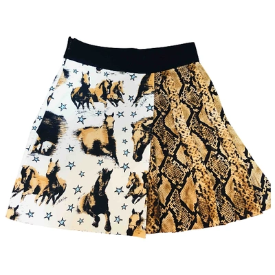 Pre-owned Fausto Puglisi Silk Mini Skirt In Brown