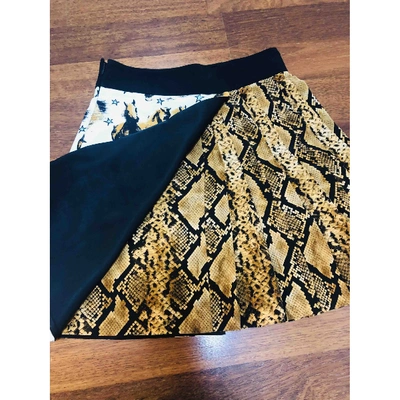Pre-owned Fausto Puglisi Silk Mini Skirt In Brown