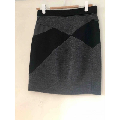 Pre-owned Maje Wool Mini Skirt In Black
