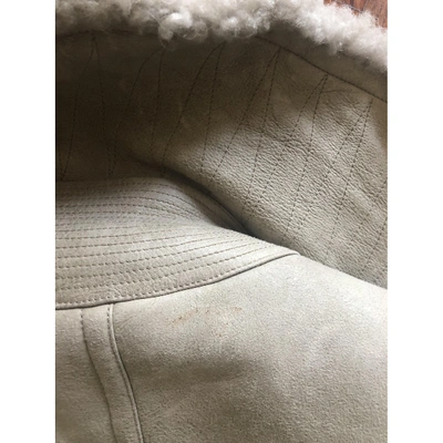 Pre-owned Burberry Grey Shearling Coat