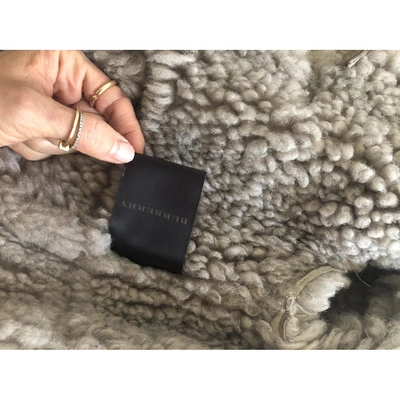 Pre-owned Burberry Grey Shearling Coat