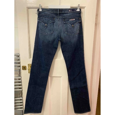 Pre-owned Hudson Straight Jeans In Navy