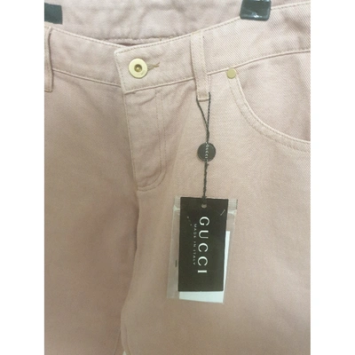 Pre-owned Gucci Pink Denim - Jeans Trousers