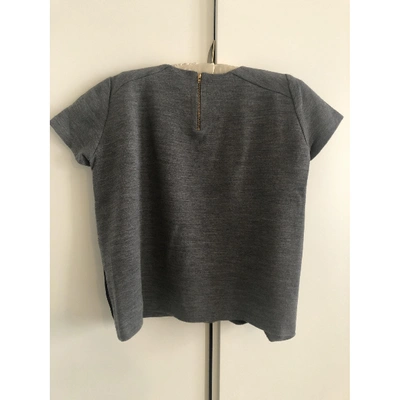Pre-owned Maje Wool Blouse In Grey