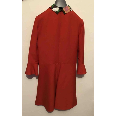 Pre-owned Valentino Wool Dress In Orange