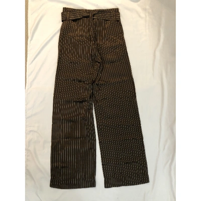 Pre-owned Gestuz Trousers In Brown