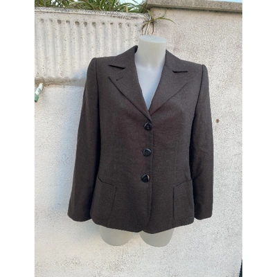 Pre-owned Armani Collezioni Wool Blazer In Brown