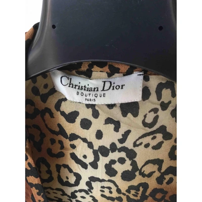 Pre-owned Dior Brown Silk Dress