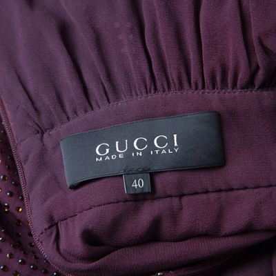 Pre-owned Gucci Burgundy Silk Dress