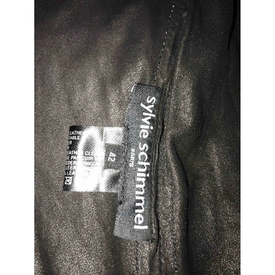 Pre-owned Sylvie Schimmel Leather Coat In Black