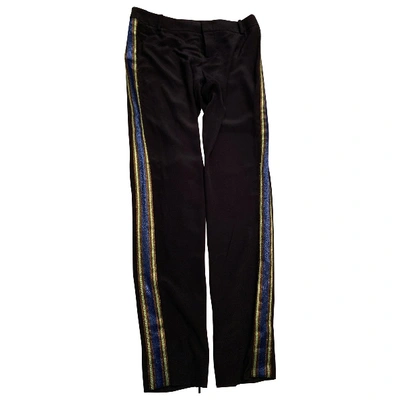 Pre-owned Gucci Silk Trousers In Black