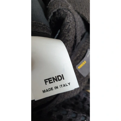 Pre-owned Fendi Wool Slim Pants In Black