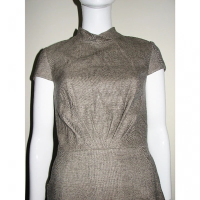 Pre-owned Escada Wool Mid-length Dress In Brown