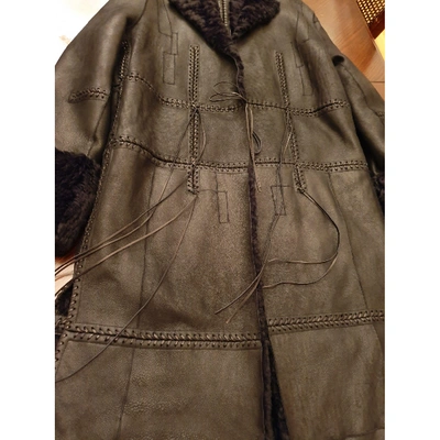 Pre-owned Alexander Mcqueen Black Leather Coat