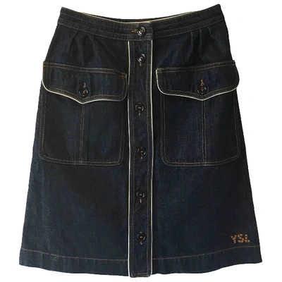 Pre-owned Saint Laurent Mid-length Skirt In Blue