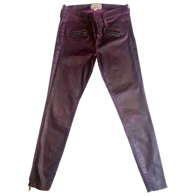 Pre-owned Current Elliott Purple Cotton Trousers