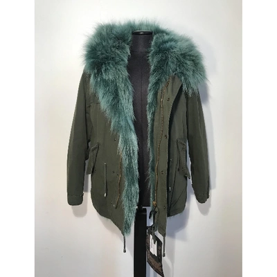 Pre-owned Barbed Khaki Fur Coat