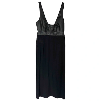 Pre-owned Narciso Rodriguez Silk Mid-length Dress In Black