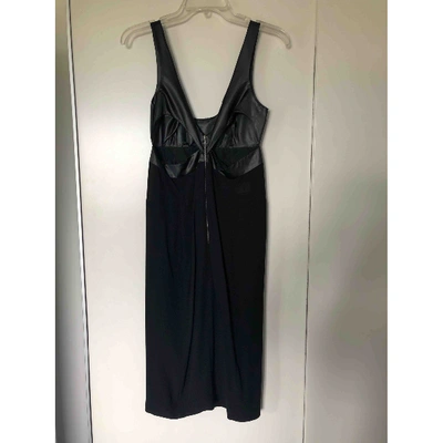 Pre-owned Narciso Rodriguez Silk Mid-length Dress In Black