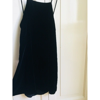 Pre-owned Polo Ralph Lauren Velvet Mini Dress In Black