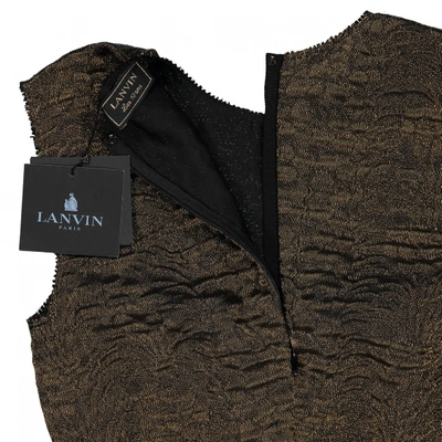 Pre-owned Lanvin Mini Dress In Gold