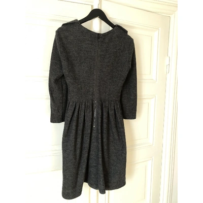 Pre-owned Burberry Wool Mid-length Dress In Grey