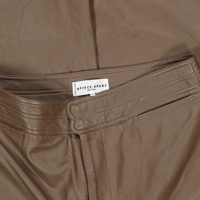 Pre-owned Apiece Apart Leather Straight Pants In Brown