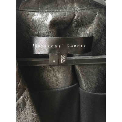Pre-owned Theyskens' Theory Leather Biker Jacket In Black
