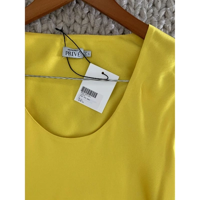 Pre-owned Protagonist Yellow Silk Dress
