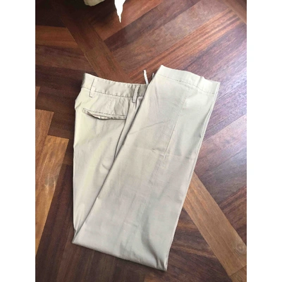 Pre-owned Prada Straight Pants In Beige