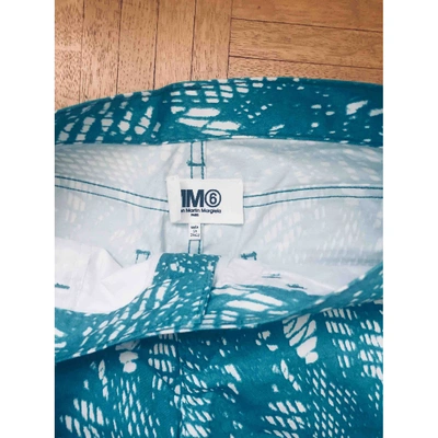 Pre-owned Mm6 Maison Margiela Turquoise Cotton - Elasthane Shorts