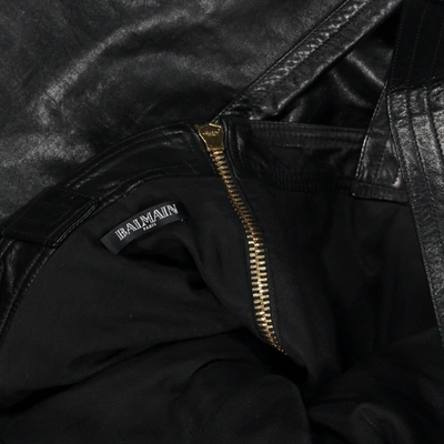 Pre-owned Balmain Leather Jumpsuit In Black