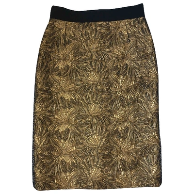 Pre-owned Dolce & Gabbana Gold Wool Skirt