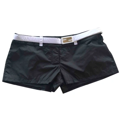 Pre-owned Fendi Black Polyester Shorts